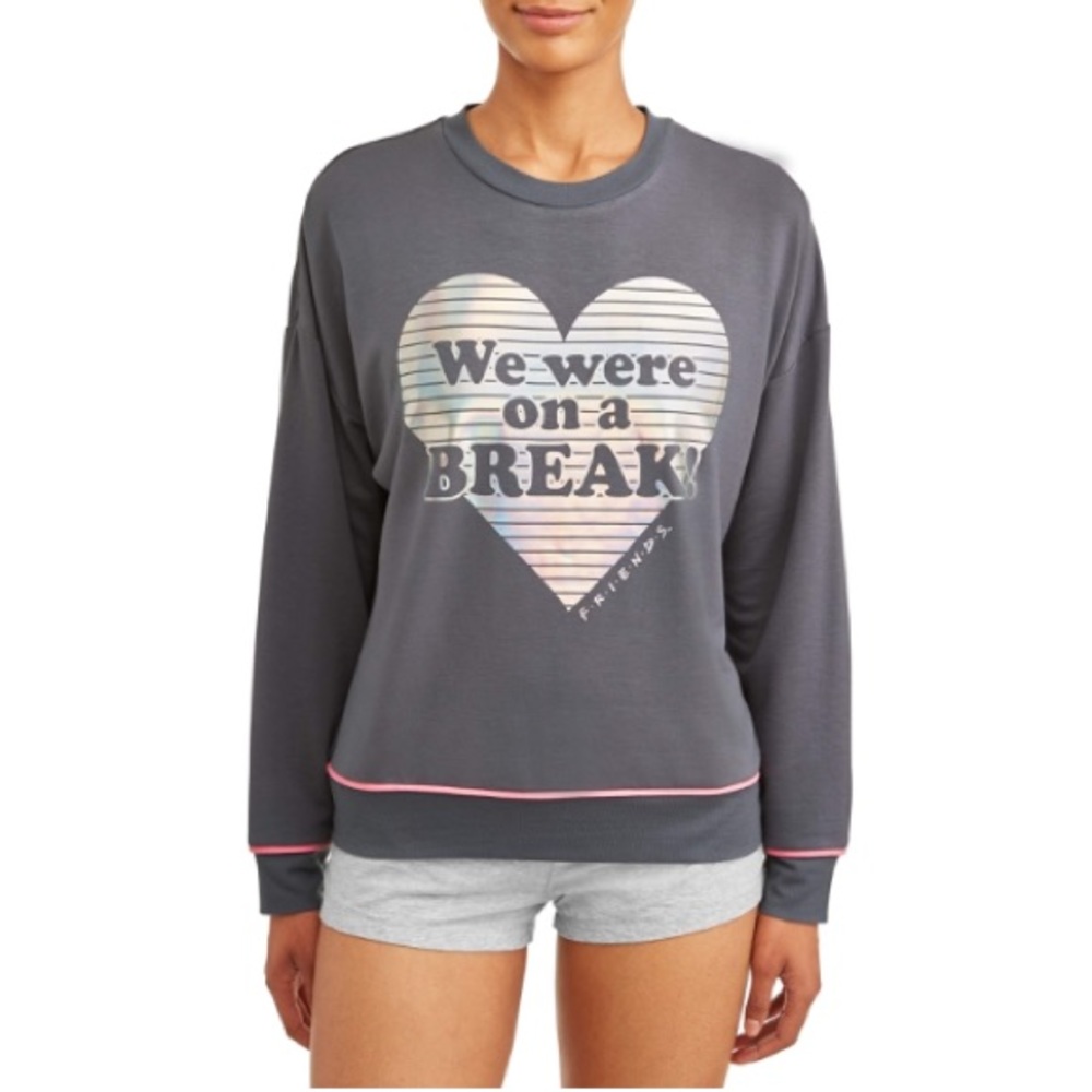 FRIENDS Themed Holographic heart sweatshirt